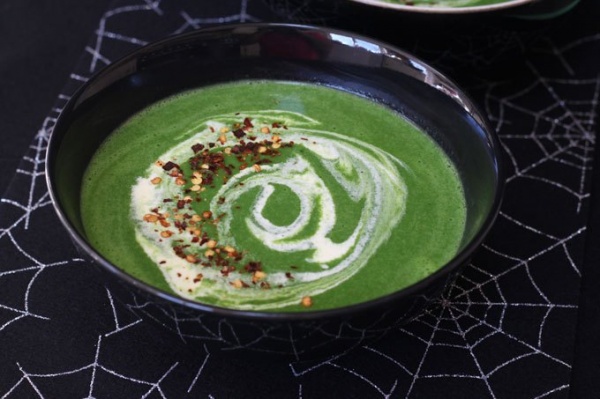 Green Goblin Halloween Spinach Soup
