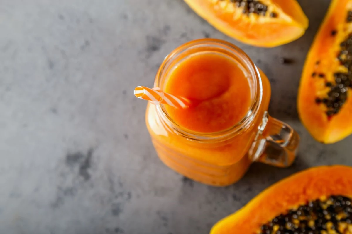 Pineapple peach papaya smoothie