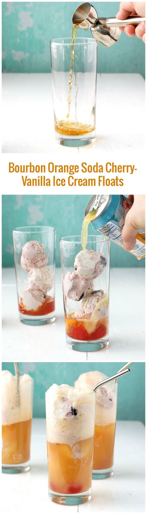 Bourbon Orange Soda Cherry-Vanilla Ice Cream Float