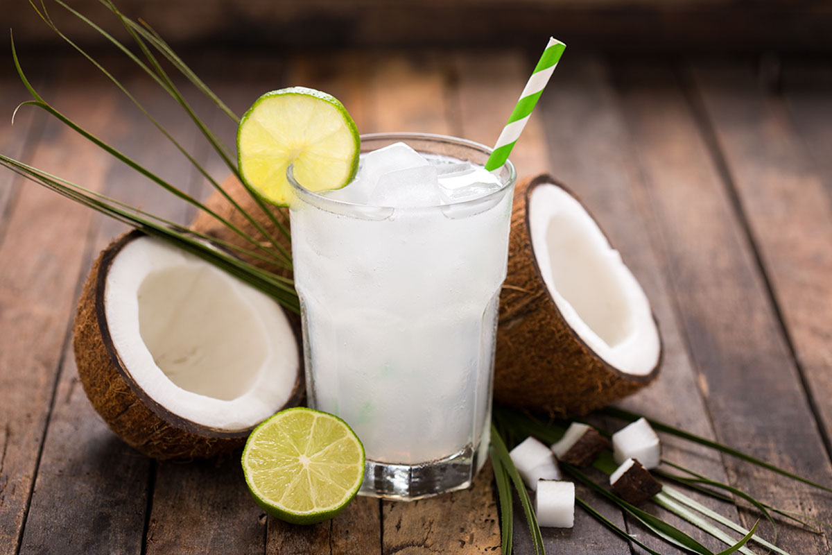 Coconut Water With Lemon And Mint