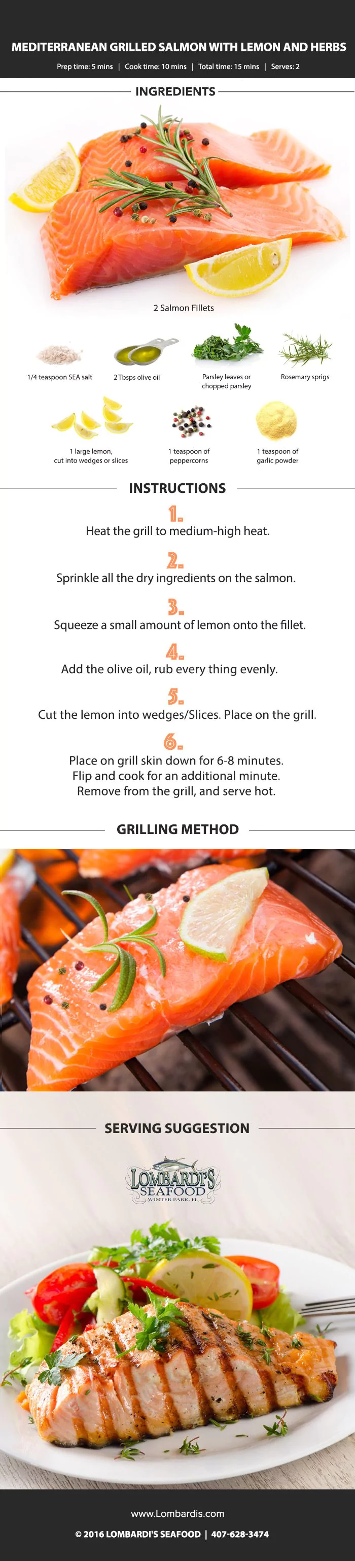 Mediterranean Grilled Salmon With Lemon and Herbs