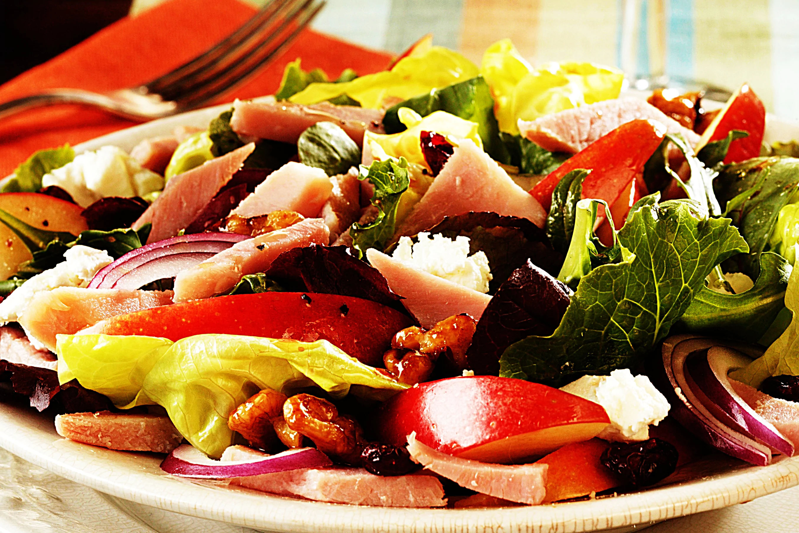Stupid-Easy Recipe for Autumn Apple, Ham and Goat Cheese Salad (#1 Top-Rated)