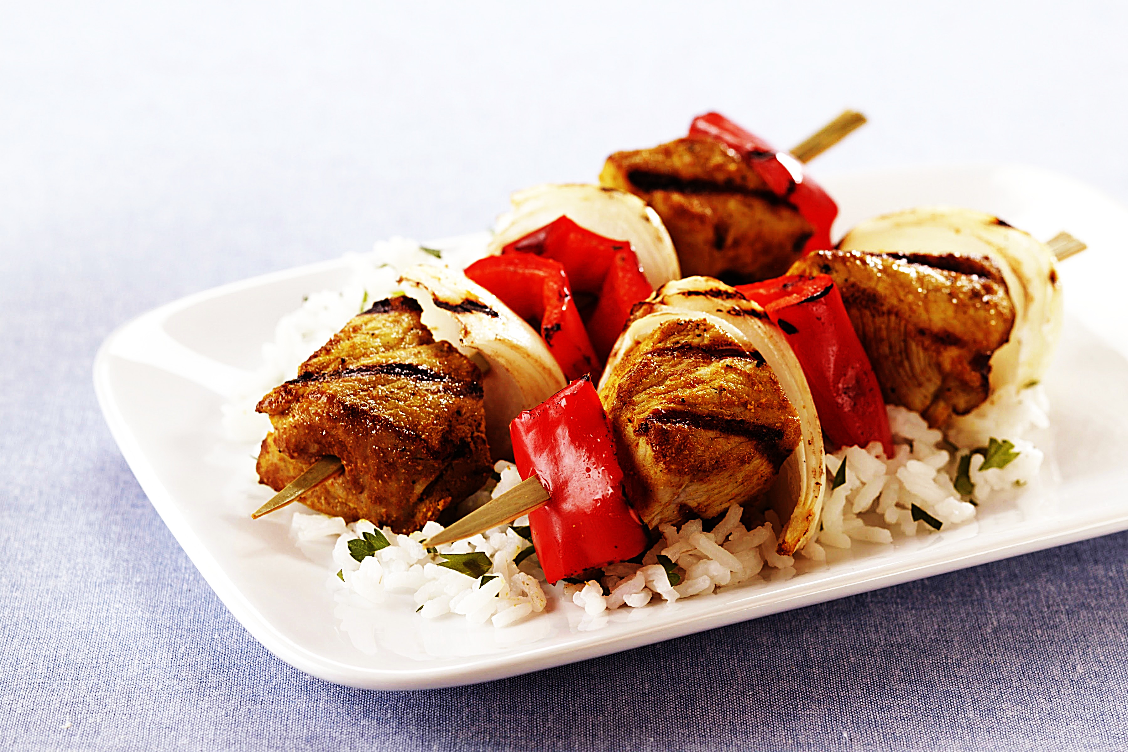 Stupid-Easy Recipe for Grilled Indian Pork Kabobs with Sweet Onions and Red Bell Peppers (#1 Top-Rated)
