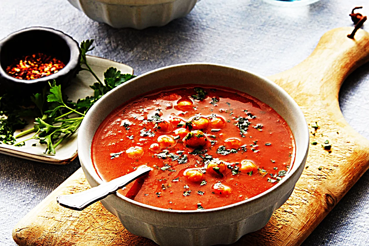 Stupid-Easy Recipe for Smokey Tomato Soup with Chickpeas (#1 Top-Rated)