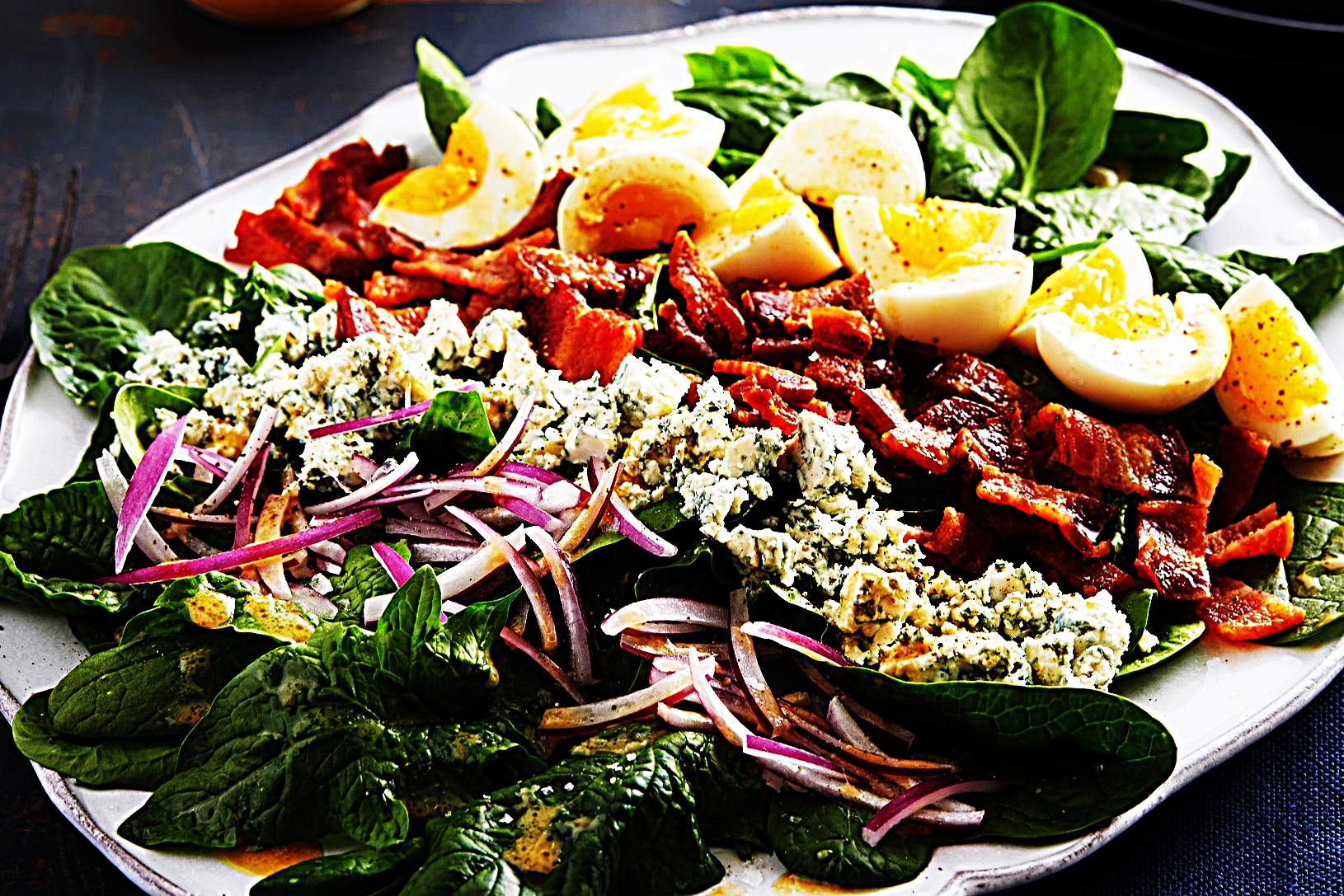 Stupid-Easy Recipe for Spinach, Blue Cheese, and Bacon Salad  (#1 Top-Rated)