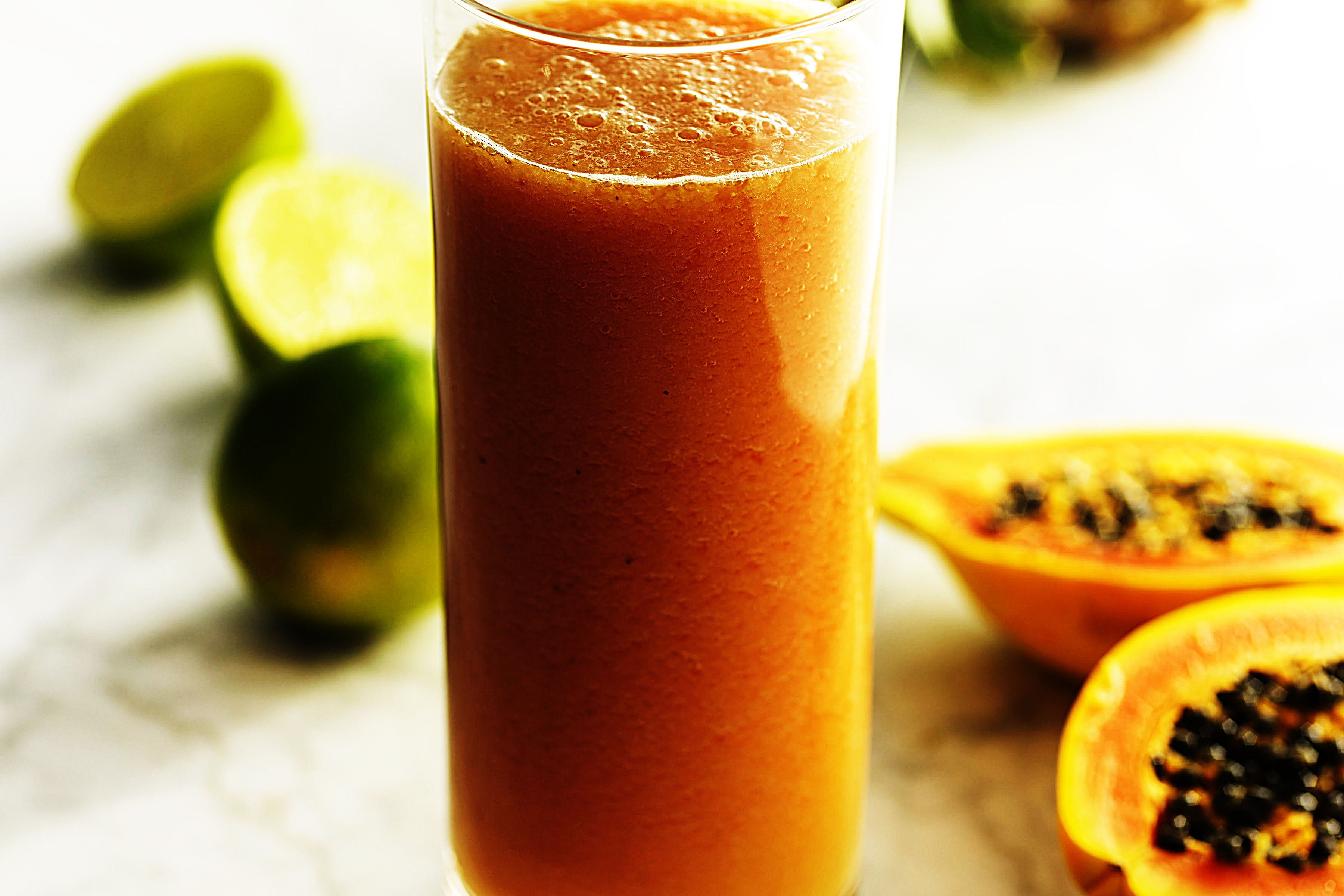 Stupid-Easy Recipe for Tropical Smoothie (Pineapple, Papaya, Coconut, Lime Smoothie) (#1 Top-Rated)