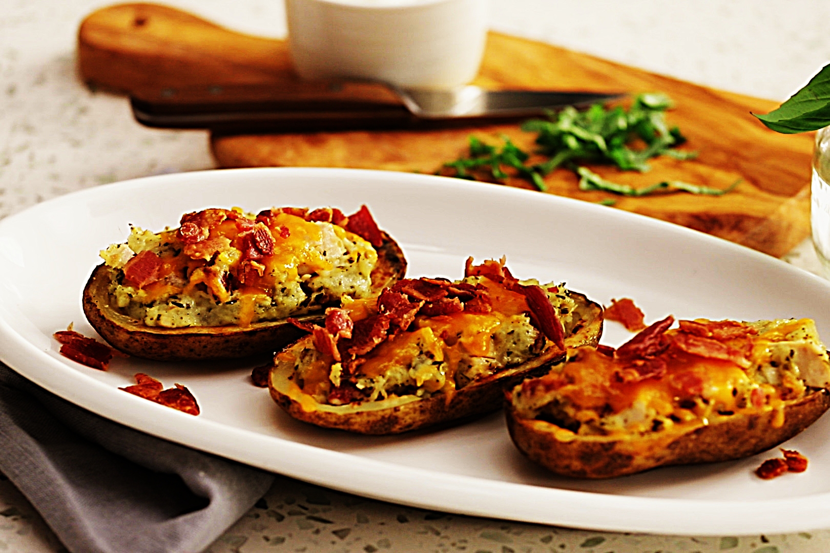 Stupid-Easy Recipe for Chicken, Bacon, and Pesto Potato Skins (#1 Top-Rated)