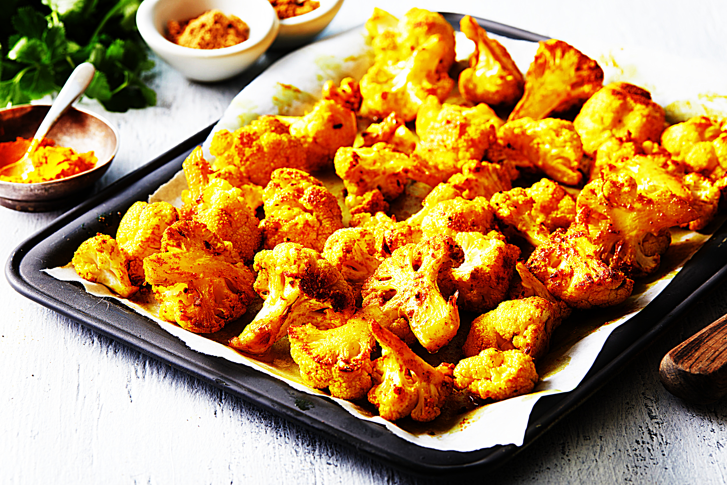 Stupid-Easy Recipe for Curry Coconut Oil Roasted Cauliflower (#1 Top-Rated)