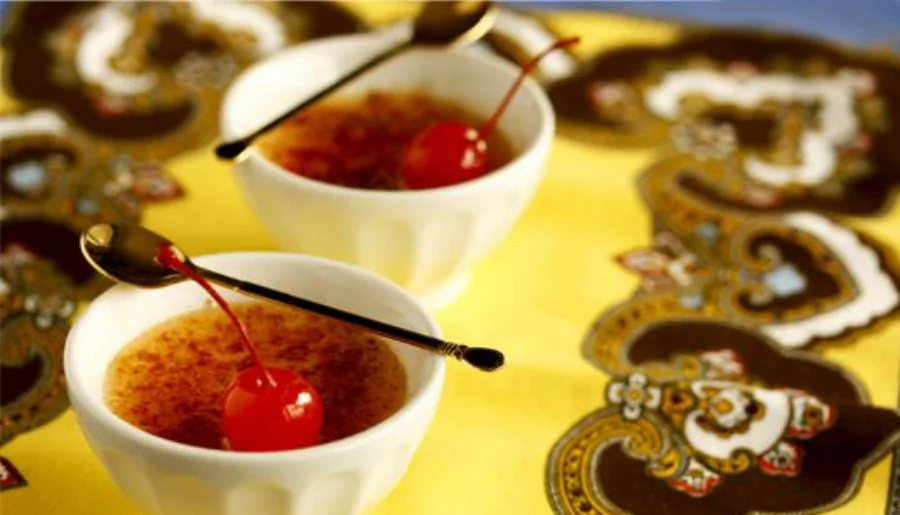Recipe For Cherry Creme Brulee with Stewed Cherries