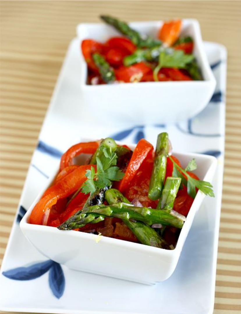 Recipe For Roasted Red Bell Pepper and Asparagus