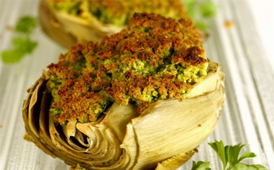 Recipe For Baked Artichokes with Persillade Crust
