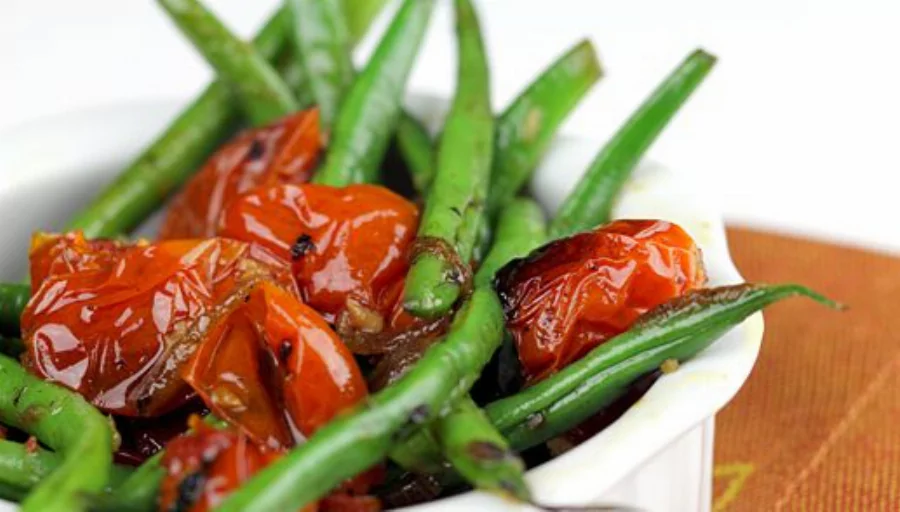 Recipe For French Green Beans with Oven Roasted Tomatoes