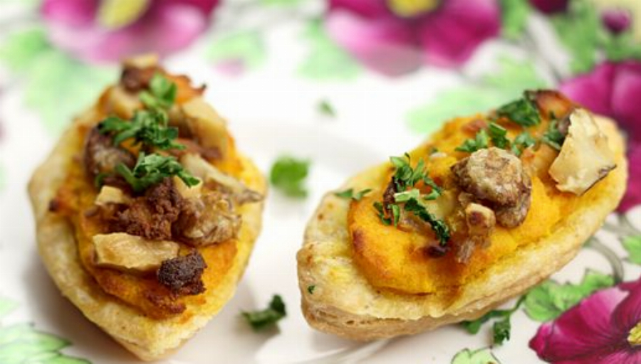 Recipe For Pumpkin and Goat Cheese Tartlet Appetizers