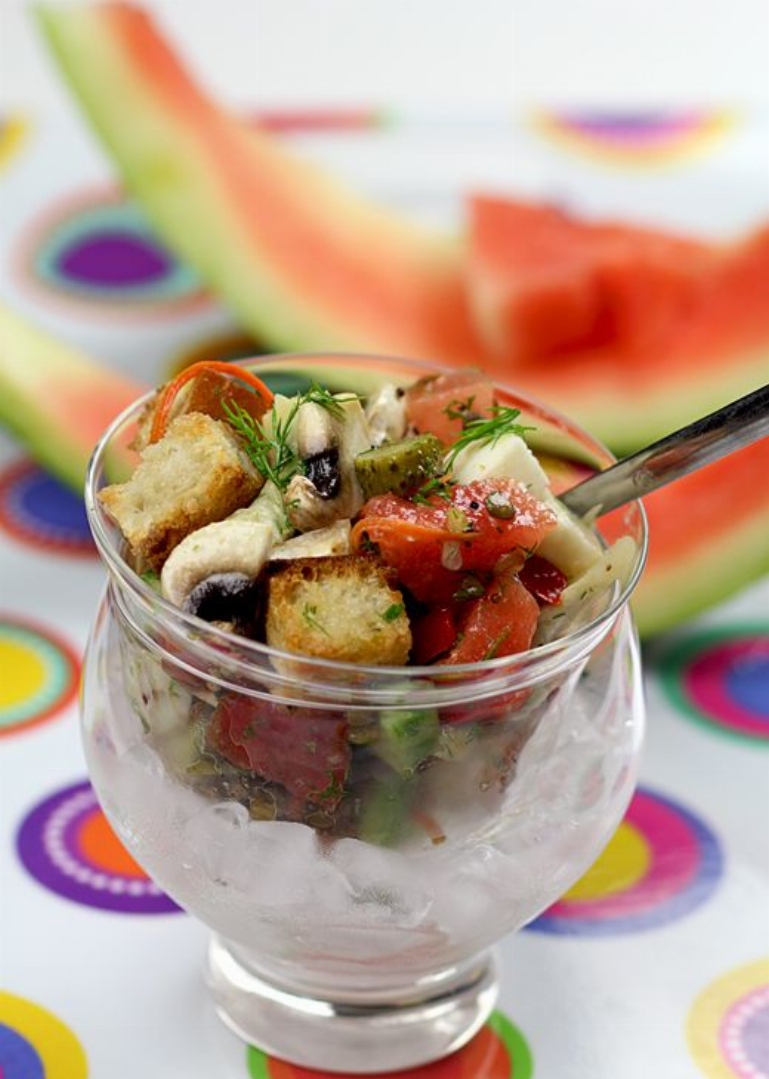 Watermelon Panzanella Recipe (Summer Salad)