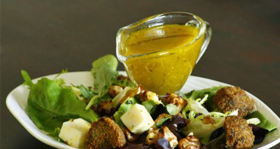 Recipe For Falafel Salad with Lemon Tahini Vinaigrette