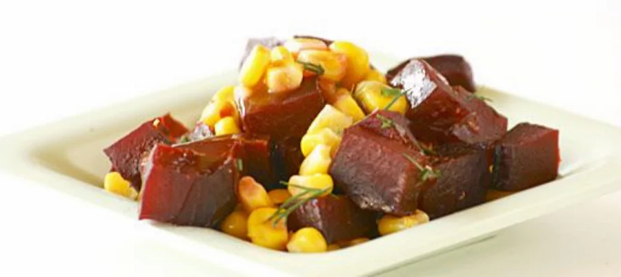 Recipe For Roasted Beet and Corn Salad with Tangerine Vinaigrette