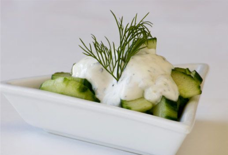 Recipe For Cucumber Dill Salad with Tzatziki Dressing