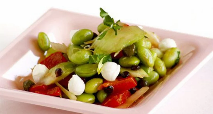 Recipe For Edamame and Celery Salad with Roasted Peppers