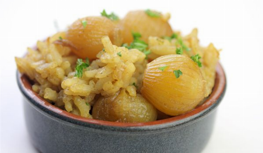 Onion Curry Risotto Recipe (Fusion Dish)