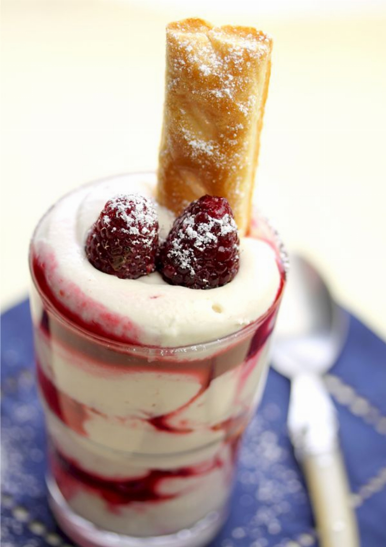 Recipe For Marshmallow Dessert with Raspberry Coulis