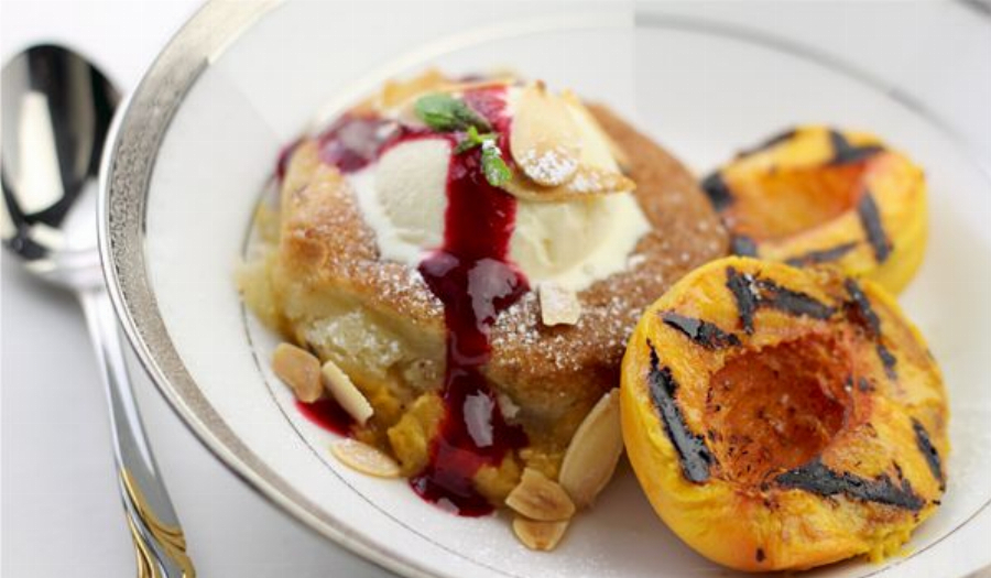 Recipe For Peach Melba with Almond Croquant