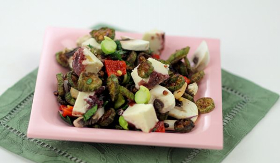 Fried Okra Salad Recipe