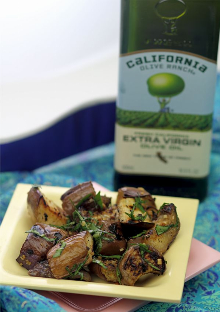 Recipe For Grilled Eggplant Salad with Lemongrass Vinaigrette