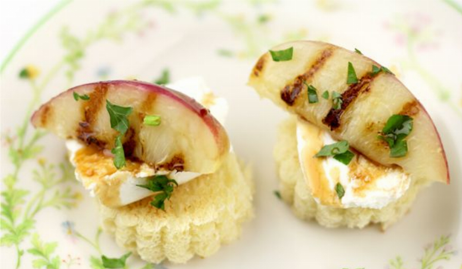Grilled Nectarine and Goat Cheese Appetizer Recipe