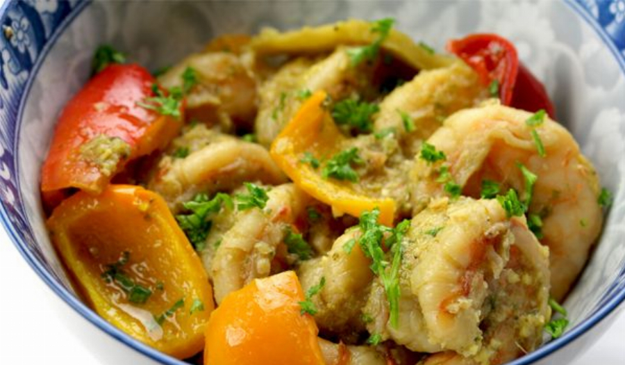 Recipe For Festive Saffron Shrimp with Sake