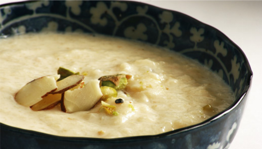 Recipe For Mina’s Pistachio Almond Cardamom Kheer (Indian Rice Pudding)