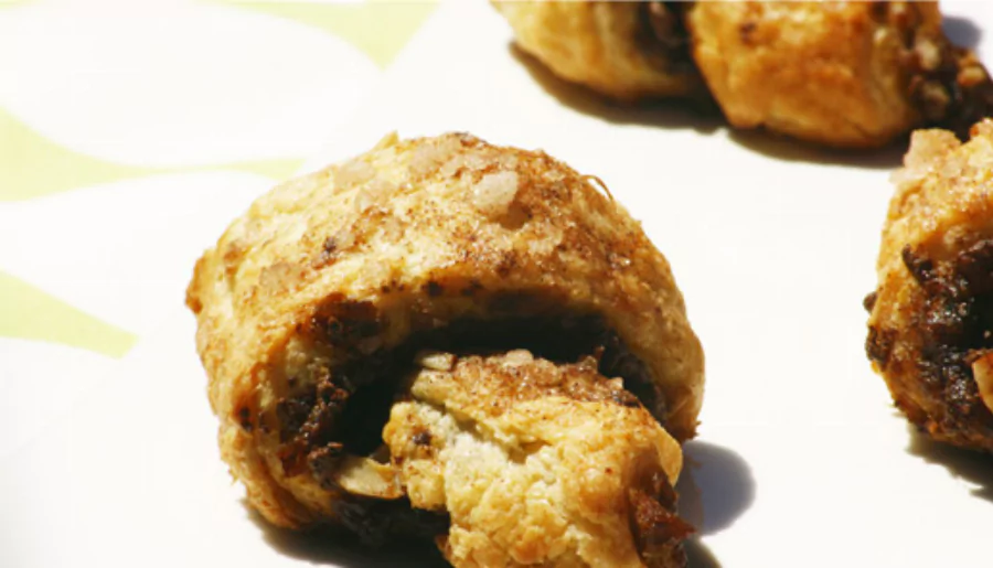 Recipe For Date, Hazelnut and Chocolate filled Croissant-Shaped Rugelach