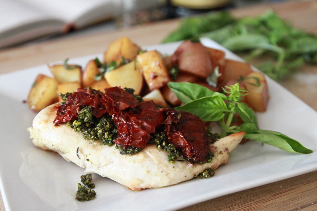 Recipe For Chicken with Pistachio Pesto and Sun Dried Tomatoes