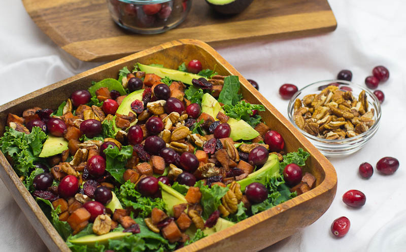 Recipe For Hearty Kale Cranberry and Pecan Salad