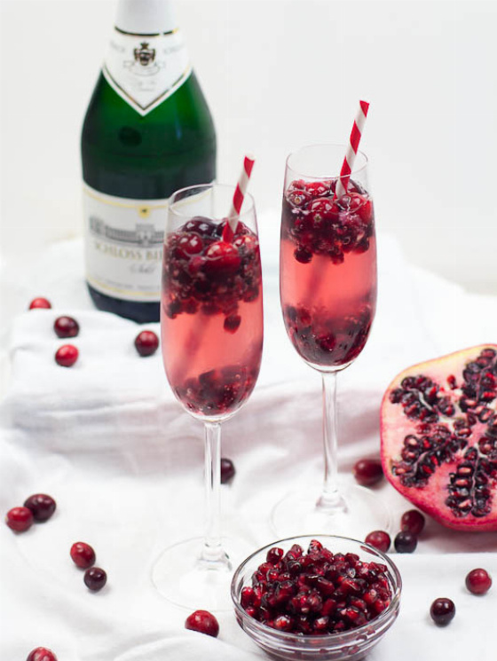 Recipe For Cranberry Pomegranate Champagne Sparkler