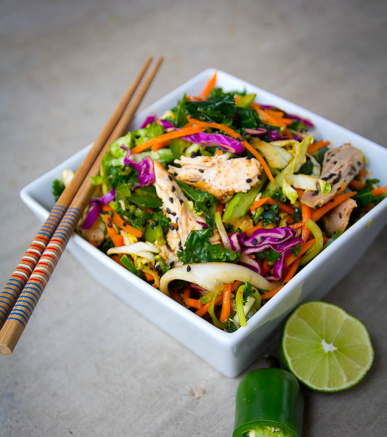 Recipe For 5 Min Spicy Asian Chicken Salad (Paleo Friendly)