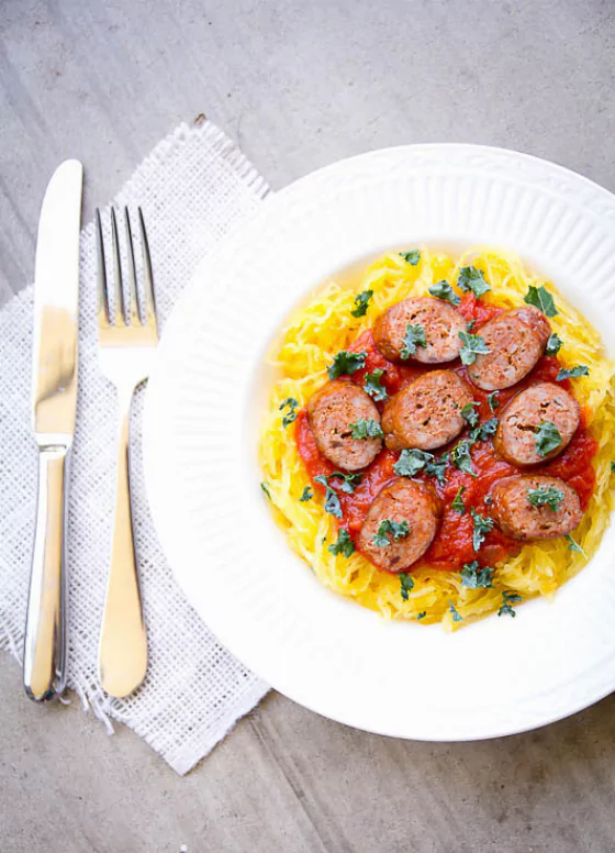 Recipe For Easy Paleo Spaghetti Squash and Meatballs