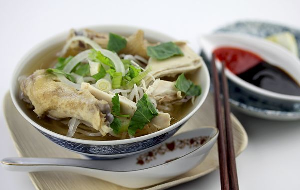 Pho Ga Recipe (Vietnamese Chicken Noodle Soup with Ginger)