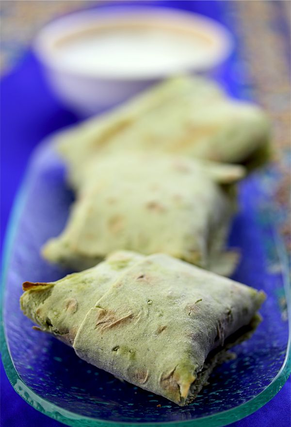 Recipe For Lavash Spanakopita (Palak Paneer Purses)