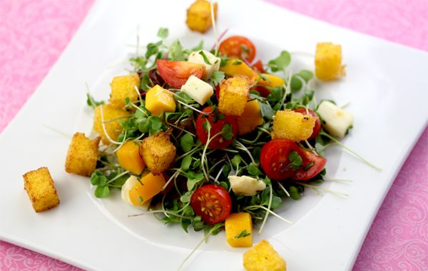 Polenta Crouton Salad Recipe