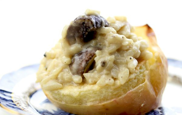 Recipe For Truffle Mushroom Risotto Stuffed Baked Apples