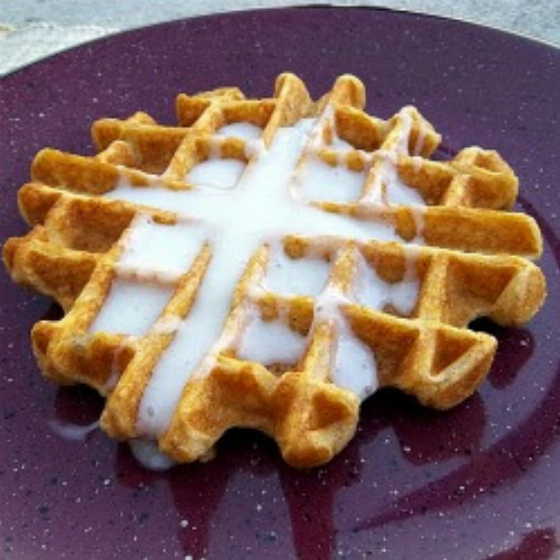 Recipe For Pumpkin Waffles with Cream Cheese Syrup
