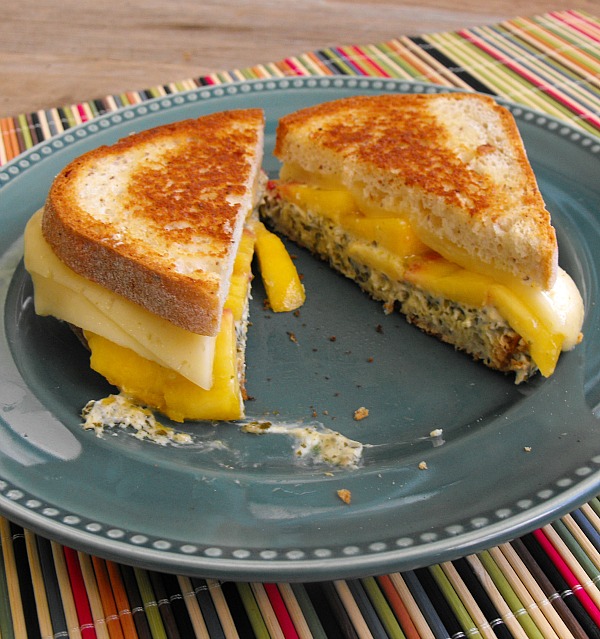 Recipe For Peach and Pesto Grilled Cheese