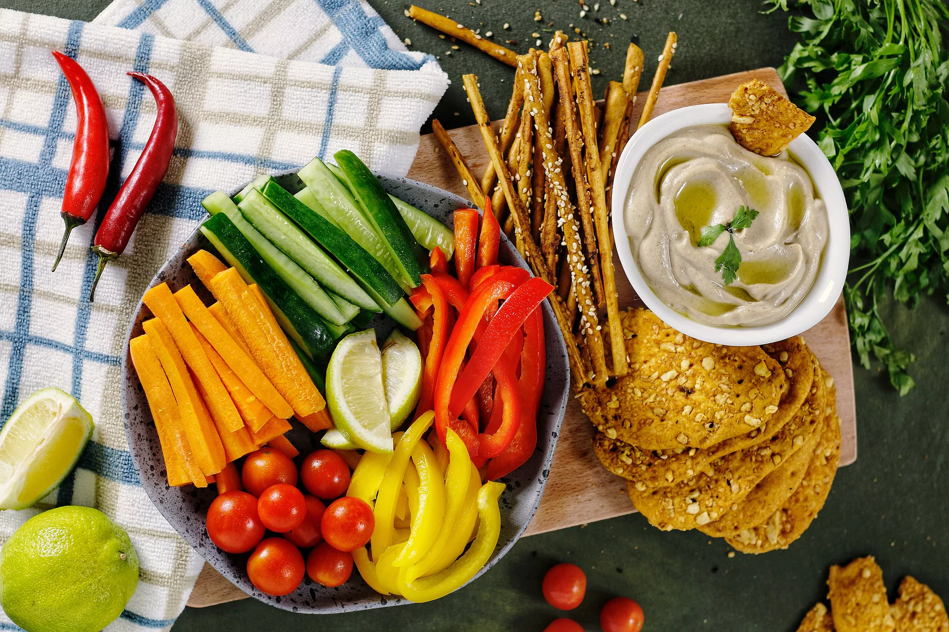 Easy Herb and Veggie Dip with Garlic
